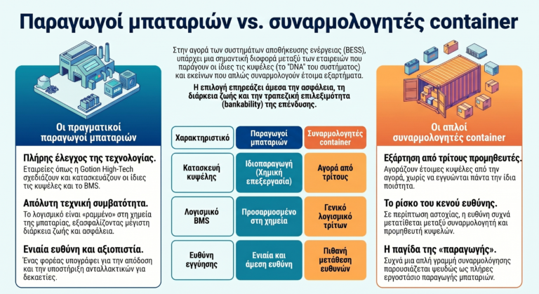 BESS: Κατασκευαστής μπαταριών ή απλός συναρμολογητής Container; Γιατί η διαφορά κρίνει την επένδυσή σας.