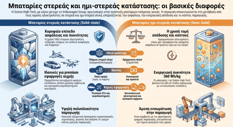 Μπαταρίες στερεάς κατάστασης (Solid-State) και ημι-στερεάς κατάστασης (Semi-Solid): Ποιες είναι οι βασικές διαφορές;